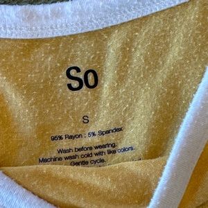 Yellow and white T shirt